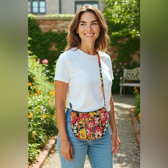 Vera Bradley Crossbody Bag Purse Bittersweet Medium Retired Clare Quilted - Picture 9 of 9